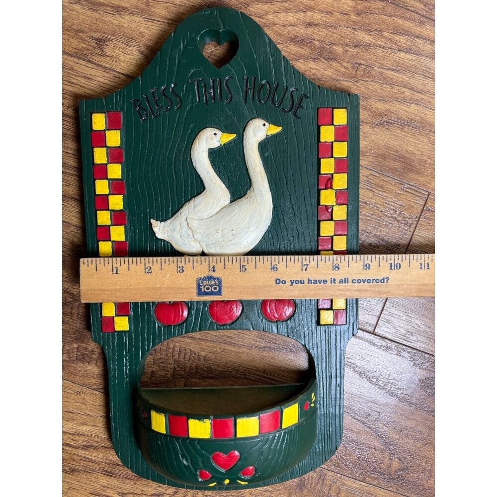 Vintage Burwood 80s Geese Wall Pocket  Hanging Decor Planter - Picture 7 of 7